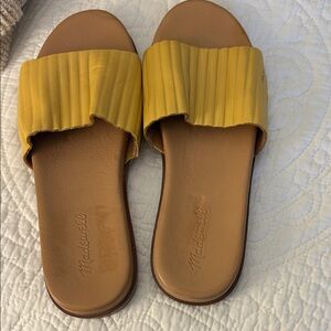 Madewell Mustard Slide Sandals